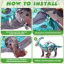 Vinsot 8 Pack 39 Giant Inflatable Dinosaur Toy for Birthday Party Decorations 3D Dinosaur Balloons Self Standing Dino Aluminum Foil Balloons for Garden Jungle Party Gift Photo Prop Supplies(Classic)