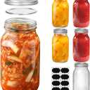 ComSaf 24 oz Mason Jars Regular Mouth 6 Pcs, Large Canning Jars with Seal Bands, 24 oz Glass Jar with Lid for Jams, Sauces, Juice, Coffee, Pickling, Fruit, Dessert, Kitchen Storage