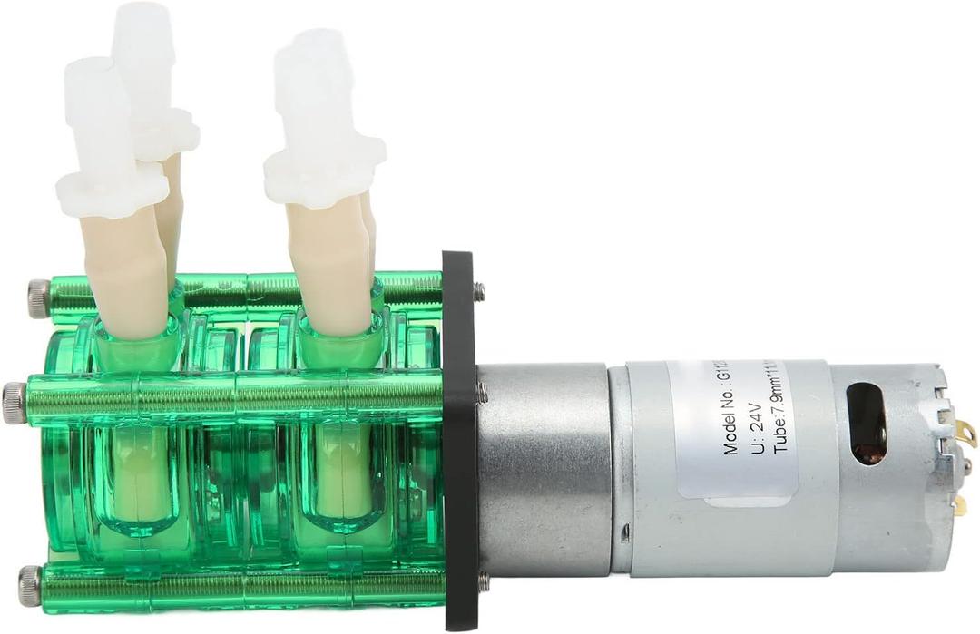 Peristaltic Metering Pumps Dual Head High Peristaltic Pump Liquid Dosing Pump with BPT Tube for Lab Analytical Liquid Liquid Sampling Analysis (Dc24v 600ma)