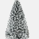 CM22067 6 ft. Unlit Premium Snow Flocked Hinged Artificial Christmas