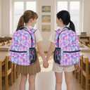 Girls Kids Backpack and Lunch Box Set, 3-in-1 School Bag Combo with Pencil Case, Lightweight Waterproof Bookbag for Elementary Middle School Girls & Boys