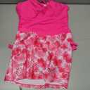 Girls Swimsuit 2 Piece Halterneck Tankini Swimsuits with Printed Skirt Drawstring Bathing Suit, Size 13-14 Years (Pink)