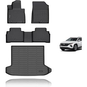 KELCSEECS Floor Mats & Cargo Liner for 2026 2025 2024 2023 2022 Hyundai Tucson(Not Fit Hybrid) All Weather Car Mats Cargo Mat Floor Liners Trunk Mat Hyundai Tucson Trunk Liner Accessories Black