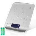 Food Scale, Digital Kitchen Scale with 0.1g Accuracy, 11lb/22lb Capacity & Backlit LCD, Stainless Steel Tare Scale for Baking, Cooking and Meal Prep, 5.5x7x0.6 Inches (Batteries Included) (Lightweight, only 11 lbs, Grey)