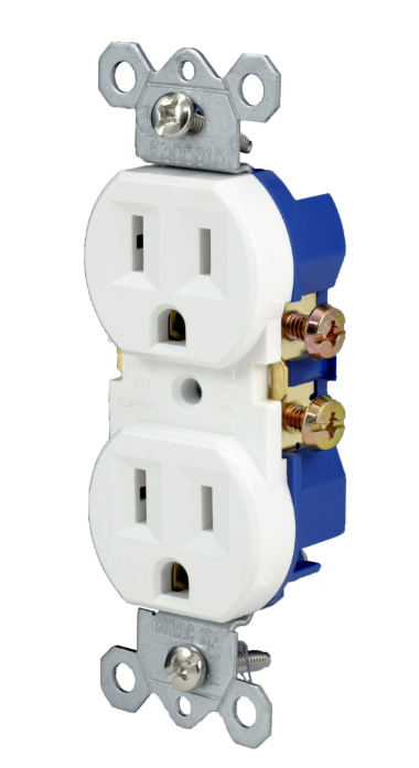 HYPRR TOUGH 15 Amp 125 Volt Tamper Resistant Duplex Receptacle 2 PRS White