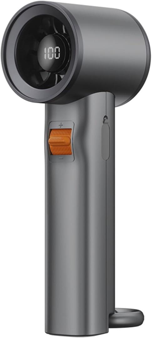 Turbo Handheld Fan with Digital Display, 100-Level Speed Adjustable & 3000mAh Battery, 8Hrs Powerful Cooling Personal Pocket Fan for Outdoor Travel Camping Activites (Grey)