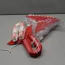 WILLBOND 6 Pcs Christmas Paper Star Lantern with String Light Red and White Hanging Ornament 3D Christmas Star Fans Circle Cover Lantern Hollow Lampshade for Xmas Home Party Decor