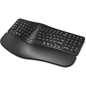 EDJO Ergonomic Wireless Keyboard Rechargeable, Bluetooth/2.4G Wireless Keyboard with Cushioned Wrist Rest, Multi-Device, Split Design, for Windows/Mac/Android/iOS