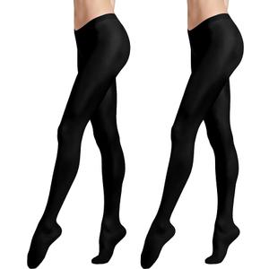 Carnavalife 2 Pairs Opaque Tights for Women in Solid Color, Leggings Pants Elastic Microfibre, Support Pantyhose for Autumn and Winter, ( One Size )