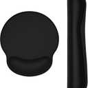 Dapesuom Keyboard Wrist Rest and Mouse Pad with Wrist Support, Memory Foam Cushion for Keyboard and Mouse Set, Ergonomic Desktop Pad Rests with Non Slip Base for Easy Typing & Pain Relief, Jet Black