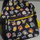 Pokemon Backpack Set 4 Pcs for Kids with Backpack Water Bottle Pencil Case Lunch Bag or Wallet Anime School Supplies Gifts (Black/Multi)