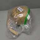 Frideko Bamboo Lantern Plug in Wall Sconces Wicker Wall Lamp with Plug in Cord Hand Woven Rattan Wall Light Farmhouse Rustic Wall Sconces Boho Sconces Wall Lighting for Living Room Bedroom (Orange)