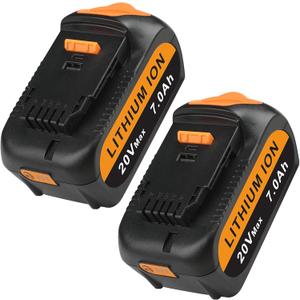 Upgraded 2Pack 7.0Ah Replacement for Dewalt 20V Battery Compatible with Dewalt 20V Max Battery DCD/DCF/DCG/DCS Series Tools for Cordless Power Tools