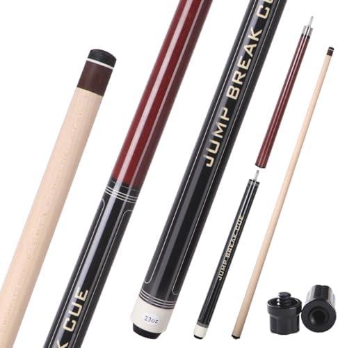 Kuntu Yimu Heavy Hitter 3-Piece Jump Break Cue Stick, 23oz Heavy Jump Break Pool Cue,58 inch Canadian Hard Maple Break Cue, 13mm bakelite tip for Explosive Breaks and Effortless Jumps.