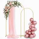 Metal Arch Backdrop Stand, 7.2FT+6FT Gold Wedding Arch Frame, Set of 2 Wedding Arch Backdrop Stand, Balloon Arch Stand for Wedding, Birthday, Party, Baby Shower & Graduation Dcor