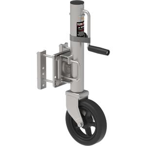 8" Spoke Wheel Trailer Jack, 10" Vertical Movement, 1500 lbs, for RV, Boat, Trailer and More, Silver