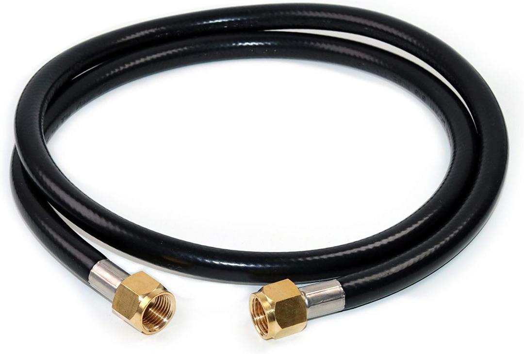 DOZYANT 5 Feet Propane Hose Extension with 3/8" Female Flare on Both Ends, Flexible Propane Gas Line Pipe for RV, BBQ Grill, Propane Tank, Heater and More