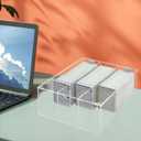 Acrylic Card Display Case, 3 Compartment Clear Visible Trading Card Box Fits for Sports Cards, Game Cards