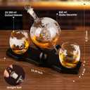 Gifts for Men Dad Husband, Whiskey Decanter Globe Set with 2 Glasses & Walnut Tray-Great Gift Idea for Whisky, Bourbon,or Scotch lovers, Must-Have Holiday Stocking Fillers