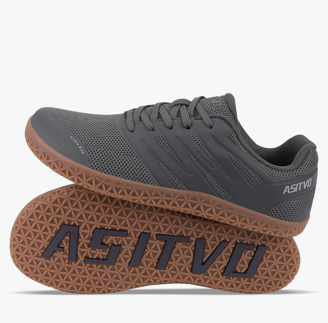 ASITVO Wide Men's Barefoot Zero Drop Sole Minimalist Width Toe Box Walking Shoes Sneakers TPU Toe No-Sew Upper Gray 11