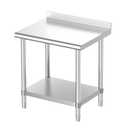 Stainless Steel Table, 30 x 24 Inches Commercial Metal Prep & Work Table with Backsplash and Adjustable Undershelf for Kitchen Restaurant Home Garage Warehouse