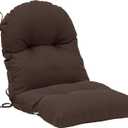 QILLOWAY Indoor Outdoor Seat Back Chair Pads Tufted Cushion, Spring/Summer Seasonal Replacement Cushions. (Set of 2, Coffee)