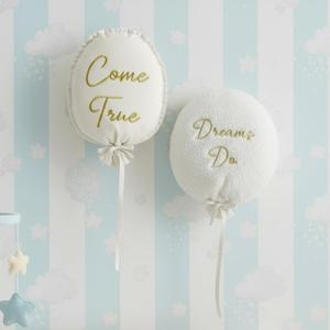2 Pcs Fabric Balloon Boucle Nursery Wall Decor Embroidery Cute Baby Living Room Bedroom Home Wall Decorations Announcement Balloon Ornament Decoration Birthday Gift Photo Prop