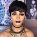Pixie Cut Wig Human Hair for Black Women Natural Straight Short Human Hair Wigs Brazilian Hair Short Pixie Cut Wigs Human Hair Glueless Layered Cut Pixie Wigs Natural Black 4 Inch