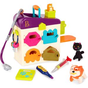 B. toys  Toy Vet Set for Toddlers, Kids  Pet Care  Pretend Play Set  Tools, Plush Toys  2+ Years