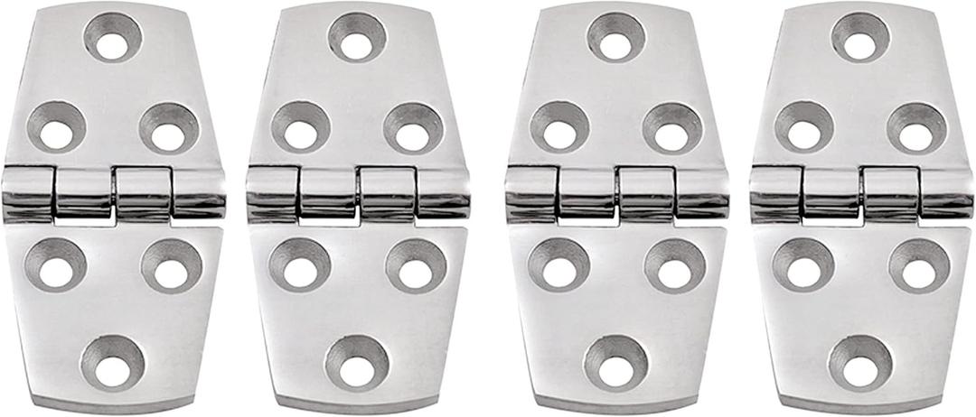 DEPILA 2/4PCS Stainless Steel 316 Marine Hardware Casting Hinge Door Hinge for Boat Yacht RV- Size: 76mm x 40mm Lock