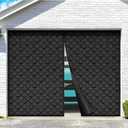VEVOR Garage Door Screen for Winter, 8x7FT Garage Door Insulation Kit, Magnetic Thermal Insulated Garage Door Cover Curtain with Enhanced Heavy Duty Weighted Bottom, Waterproof Windproof Soundproof (Black)