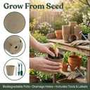 Seed Starter Peat Pots, 50 Pcs Biodegradable Paper Planting Pots Set with Plant Labels and Mini Garden Tools, Seed Starting with Drainage Holes for Seedlings Herbs, Vegetables, Nursery Garden 3.1In