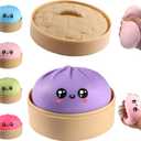 Dumpling Squishy, Dumpling Squishy Mystery Box, Cute Big Squishy Dumpling Stress Ball Fidget Sensory Toy for Adults Anxiety Relief, Novelty Squeeze Ball for Office Desk (Purple)