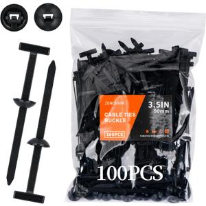 2026 Upgrade nylon Cable Tie Buckle,Car Zipper Clip,Durable Button Zipper Retainer for Car Daily Repair (100PCS)