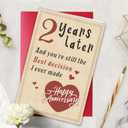 Happy 2 Year Anniversary Card for Girlfriend Boyfriend, Second Wedding Anniversary Card for Wife Husband, Romantic Two Year Love Cards Gift for Him Her, Sweet Marriage Milestone Gift