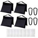 Gimaibugraff 4 Pack Sandbags with 8 PE Bags and 4 Buckle, Weight Bags for Light Stand Photography Video Equipment, Heavy Duty Sand Bags for Backdrop Stand, Photo Tripod, C Stands and Light Stands