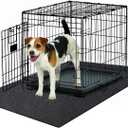 Non-Slip, Waterproof Dog Playpen Mat - Absorbent Dog Crate Mat Liner Protects Floors - Soft, Reusable, Ideal for Puppies & Seniors (Black, 29" x 48")