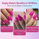 SXVME Hot Pink Soft Gel Nail Tips Medium Almond Pre-colored Gel Tips Medium Press on Nails Pre Applied Tip Primer Natural Acrylic Fake Nails Extensions for DIY Nail,300Pcs