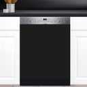 Black Kitchen Dishwasher Magnet Cover, Solid Color Dishwasher Door Cover Sheet, Vinyl Appliance Art Magnetic Sticker Fridge Panel Decal (Black, 23 x 26 Inches)