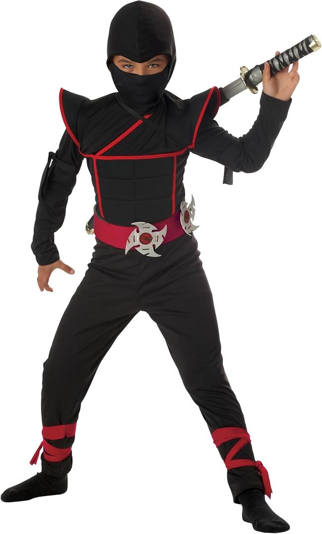 Kids Stealth Ninja Costume (L (10-12), Black)