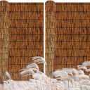 2 Pack Natural Reed Fence,4FT X 13FT Bamboo Fencing Privacy Reed Screening for Outdoor, Gallery, Restaurant, Hotel, Patio (Brown)