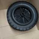 2 Pack 8 Inch Solid Rubber Wheels, Hand Truck Wheel Replacement Rubber Tire, Replacement Tire with 1/2 Bore Offset Axle for Cart, Trolley