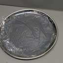 Large Stainless Steel Round Serving Tray,Metal Silver Bar Tray for Displaying Whiskey Flutes,Mirrored Finish Circular Platter,Trays for Home Decor.