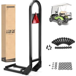 10L0L Golf Cart Rear Seat Grab Bar - Heavy Duty Safety Grab Bar w/Triangle Reflector for Rear Seat Passenger Security, Universal for Yamaha EZGO Club Car