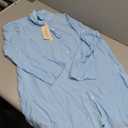 Bsubseach Button Down Swim Cover Up Shirt Sexy Long Sleeve Beach Blouse Bathing Suit Cover Ups for Women (One Size, Light Blue), fit us size XS, S, M, L