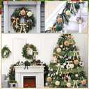 Syhood 15 Pcs 3.15" Christmas Velvet Balls Ornaments with 30 Flocked Bows 1 Vintage Ribbon Velvet Neutral Christmas Tree Decoration for Xmas Holiday Decor(Green/Khaki/White)