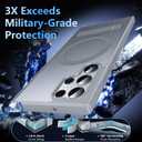 OWKEY for Samsung Galaxy S22 Ultra Case with Stand, Compatible with MagSafe, Magnetic Phone Case Military-Grade Protection Shockproof Matte Cover for Samsung Galaxy S22 Ultra 5G (Gray)