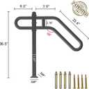 31.5"-9.5" L X 35.5" H Single Post Wrought Iron Handrails for Outdoor 1-3 Steps, Outdoor Stair Railing for Steps, Handrail for Garage Entrance, Porch (Black)