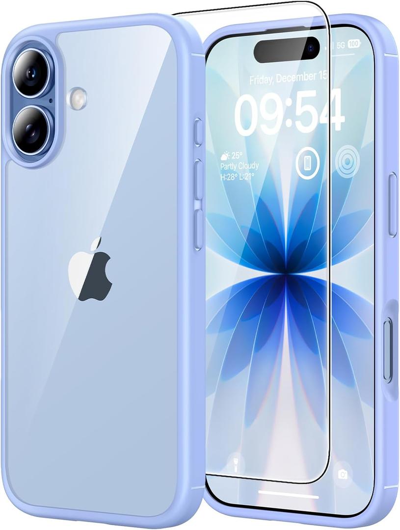 TAURI for iPhone 17 Case, Anti-Yellowing with Screen Protector, Military-Grade Protection Shockproof Slim Phone Case for iPhone 17, Star Blue