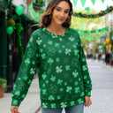 MYHALF St Patricks Day Sweatshirt Women Shamrock Long Sleeve Irish Festival Holiday Tee Short Sleeve Causal Top (M)